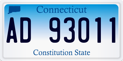 CT license plate AD93011
