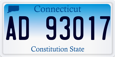 CT license plate AD93017
