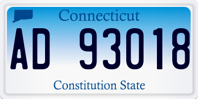 CT license plate AD93018