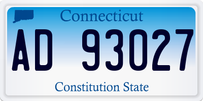 CT license plate AD93027