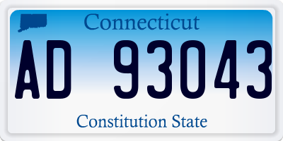 CT license plate AD93043