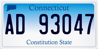CT license plate AD93047