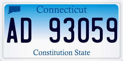 CT license plate AD93059