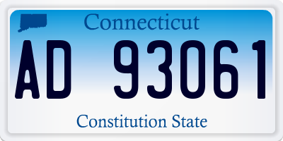 CT license plate AD93061