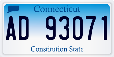 CT license plate AD93071