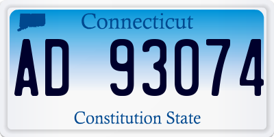 CT license plate AD93074