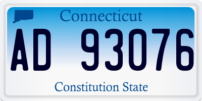CT license plate AD93076