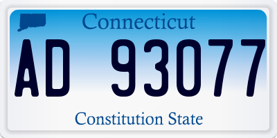 CT license plate AD93077