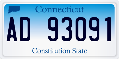 CT license plate AD93091