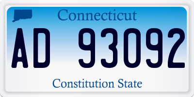CT license plate AD93092