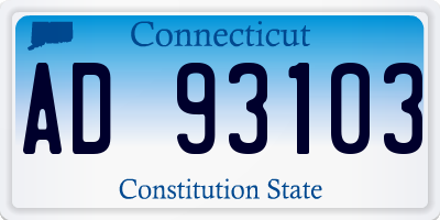 CT license plate AD93103