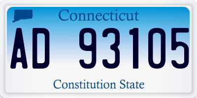 CT license plate AD93105