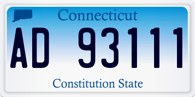 CT license plate AD93111