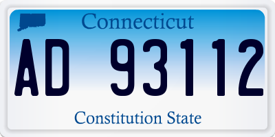 CT license plate AD93112