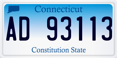 CT license plate AD93113