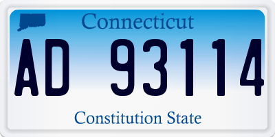 CT license plate AD93114