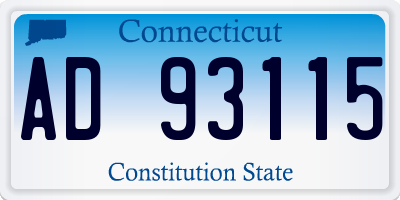 CT license plate AD93115