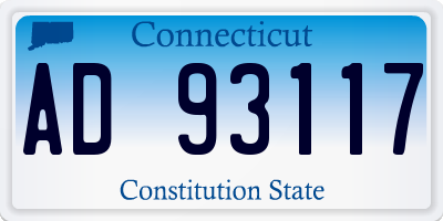 CT license plate AD93117
