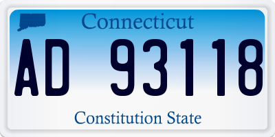 CT license plate AD93118