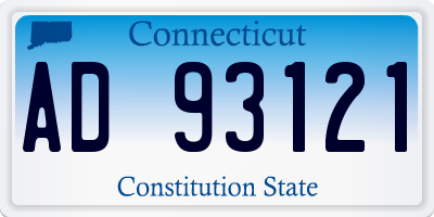 CT license plate AD93121