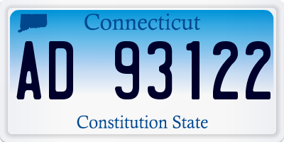 CT license plate AD93122