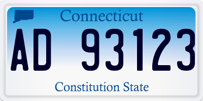 CT license plate AD93123