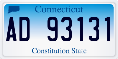 CT license plate AD93131