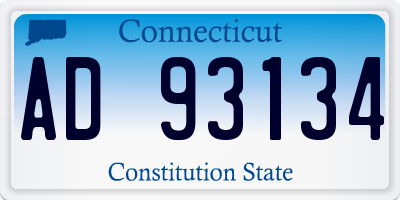 CT license plate AD93134