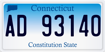CT license plate AD93140