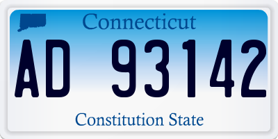 CT license plate AD93142