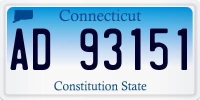 CT license plate AD93151
