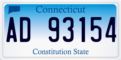 CT license plate AD93154
