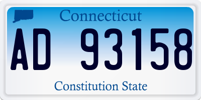 CT license plate AD93158