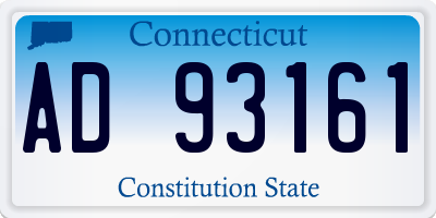 CT license plate AD93161