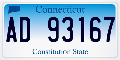 CT license plate AD93167