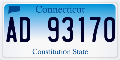 CT license plate AD93170