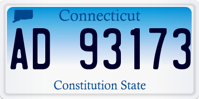 CT license plate AD93173