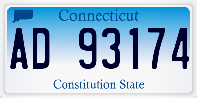 CT license plate AD93174