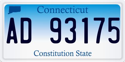 CT license plate AD93175