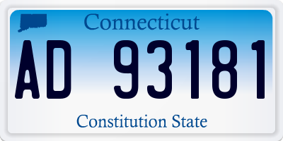 CT license plate AD93181