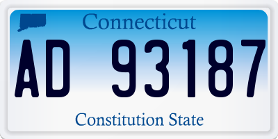 CT license plate AD93187