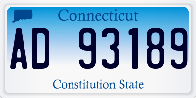 CT license plate AD93189