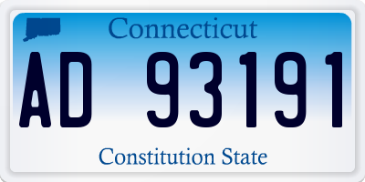 CT license plate AD93191