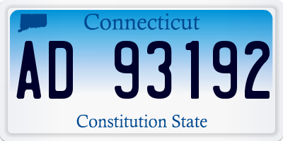 CT license plate AD93192