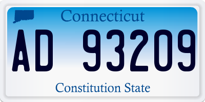 CT license plate AD93209