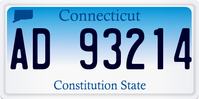 CT license plate AD93214