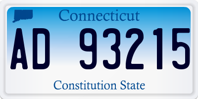 CT license plate AD93215
