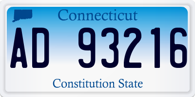 CT license plate AD93216
