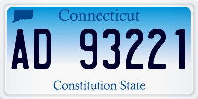 CT license plate AD93221