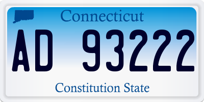 CT license plate AD93222